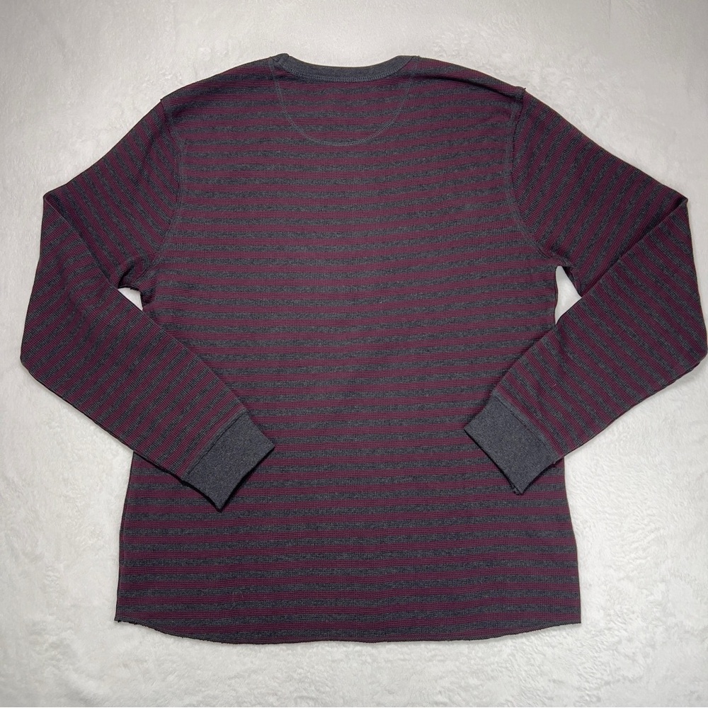 Sonoma Sweater Crew Mens L Long Sleeve Purple/Grey Striped Cozy Winter